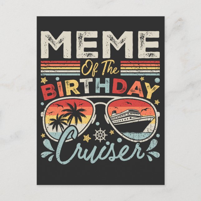 Carte Postale Mème des vacances du bateau de croisière d'anniver (Devant)