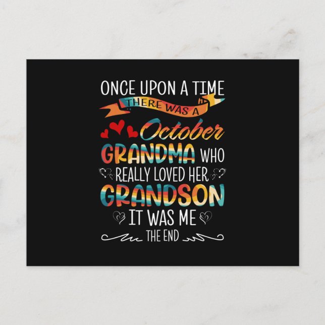 Carte Postale Mémé d'octobre qui aimait vraiment ses petits-fils (Devant)