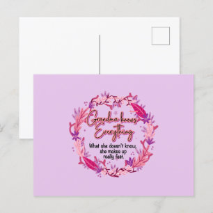 Carte Postale Mémé sait tout