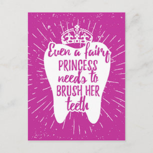 Carte Postale Même Une Princesse Fée A Besoin De Brosser Ses Den