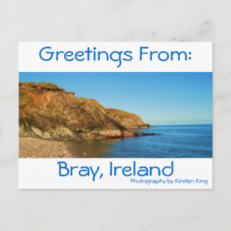 Carte Postale mémoire 1 187, Bray, Irlande, Salutations de :, P.