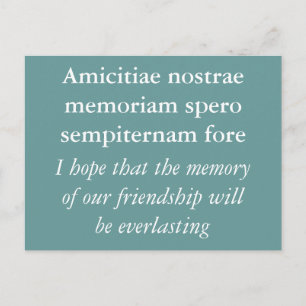 Carte Postale Mémoire de l'amitié - Citation Cicéron