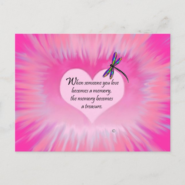 Carte Postale Mémoires précieuses libellule (Devant)