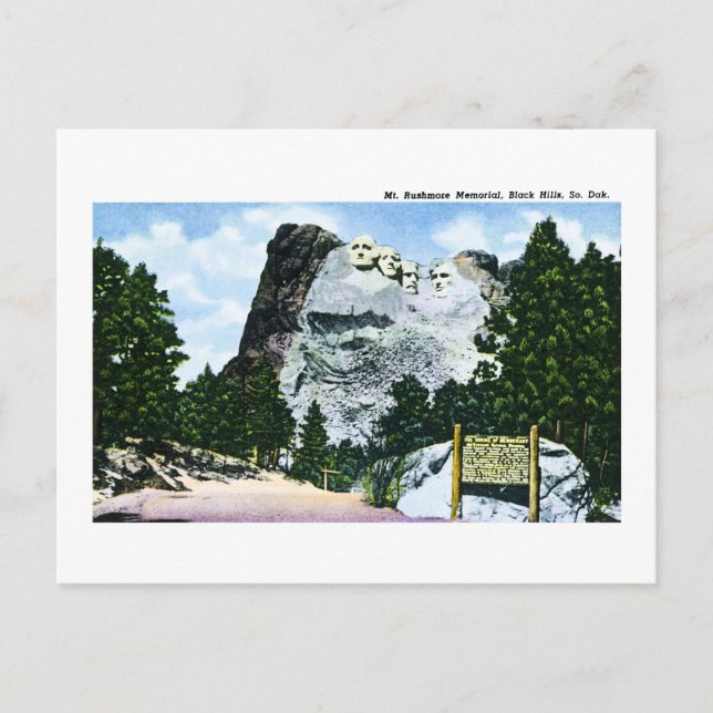Carte Postale Mémorial du Mont Rushmore, Dakota du Sud (Devant)