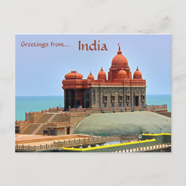 Carte Postale Mémorial du rocher de Vivekananda Kanyakumari Inde (Devant)