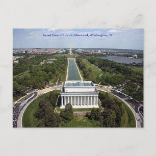 Carte Postale Mémorial Lincoln aérien Washington DC Sympathie