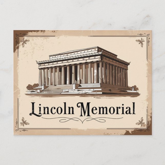 Carte Postale Mémorial Lincoln vintage (Devant)