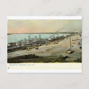 Carte Postale Memphis Tennessee, Bateaux à un quai 1906 Vintage