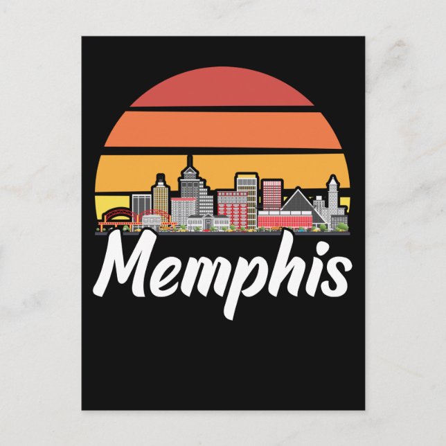 Carte Postale Memphis Tennessee Retro City Skyline (Devant)