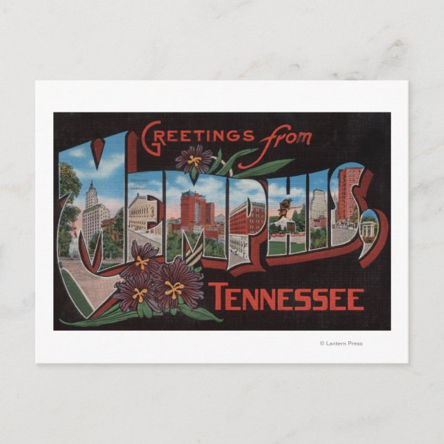 Carte Postale Memphis, Tennessee - Scènes de grandes lettres (Devant)