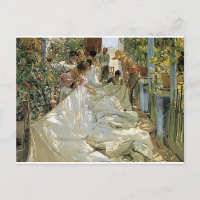 Carte Postale Mending the Sail - Joaquín Sorolla y Bastida (Devant)