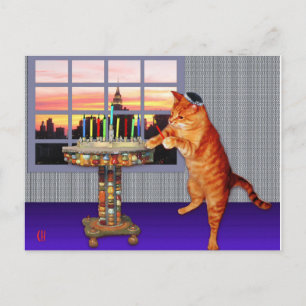 Carte Postale Menorah Cat