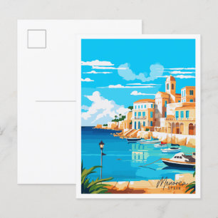 Carte Postale Menorca Espagne illustration de voyage vintage