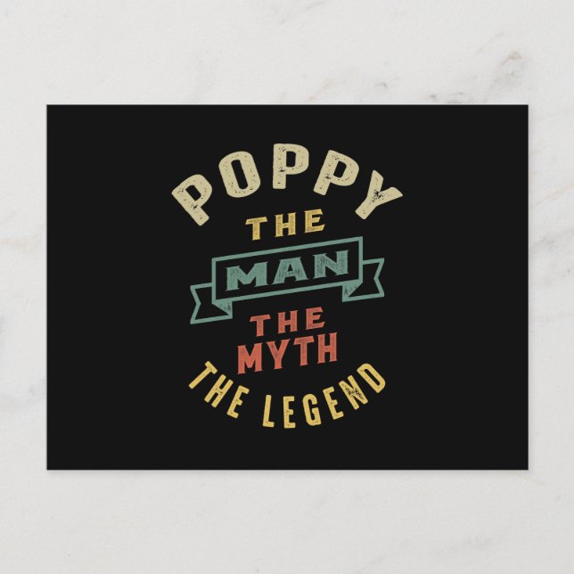 Carte Postale Mens Poppy L'Homme Mythe Légende Père Cadeau (Devant)