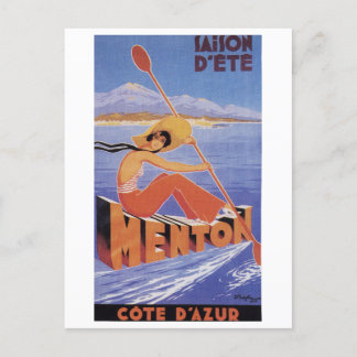 Carte Postale Menton France Saison d'ete Vintage voyage d'été
