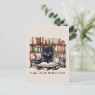 Carte Postale Meow Est Le Moment De Toucher Les Livres