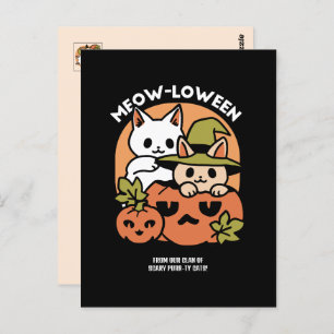 Carte Postale Meow-Loween - Festive Halloween Conception de chat