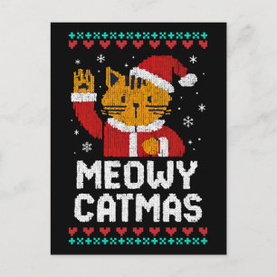 Carte Postale Meowy Catmas