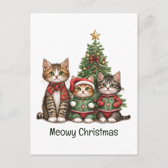 Carte Postale Meowy Christmas Cats (Devant)