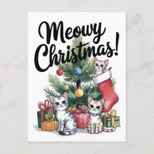 Carte Postale Meowy Christmas Cute Cats