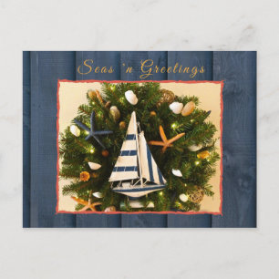 Carte Postale Mer Côtière Tropicale 'n Salutations Noël