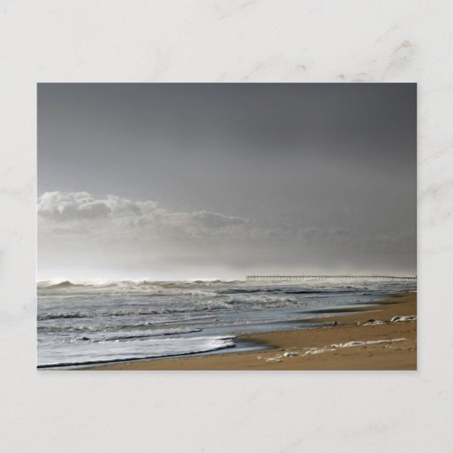 Carte Postale Mer de tempête, Quai éloigné (Devant)