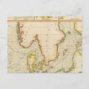 Carte Postale Mer du Nord, mer Baltique