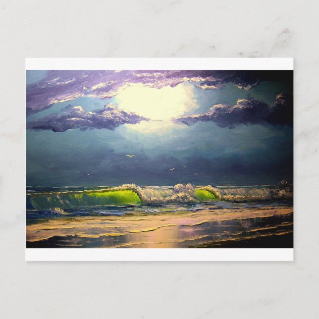 Carte Postale Mer Lune (Devant)