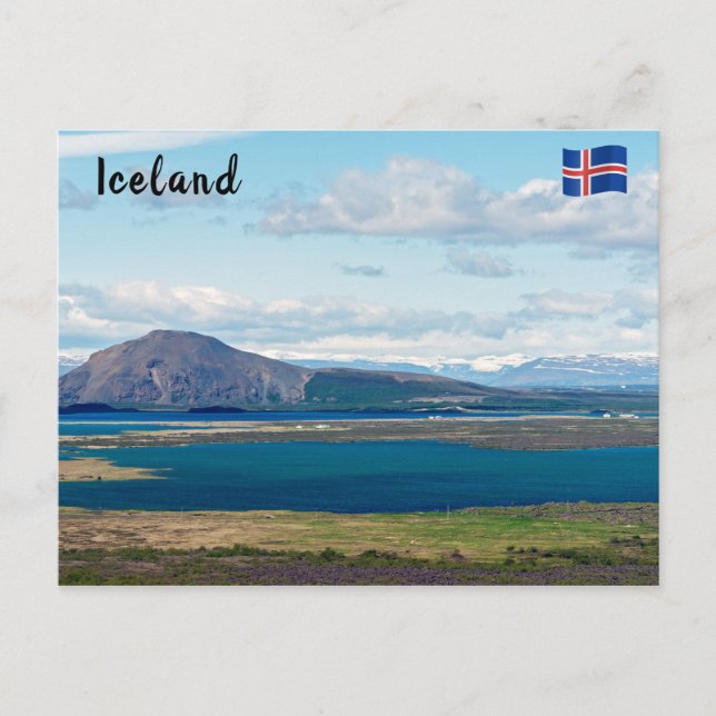 Carte Postale Mer typique de l'Islande avec fermes (Devant)