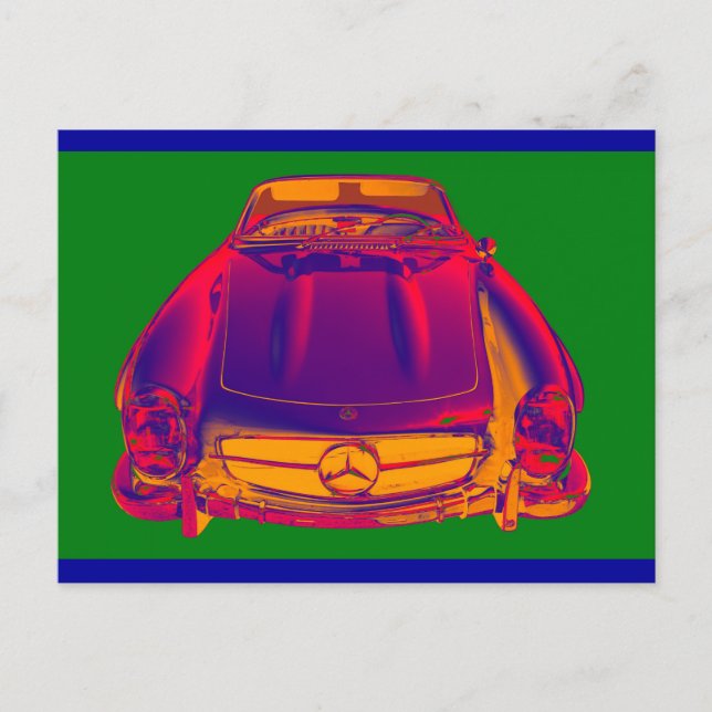 Carte Postale Mercedes Benz 300 SL Convertible Pop Art (Devant)