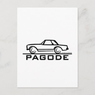 Carte Postale Mercedes SL Pagode avec script