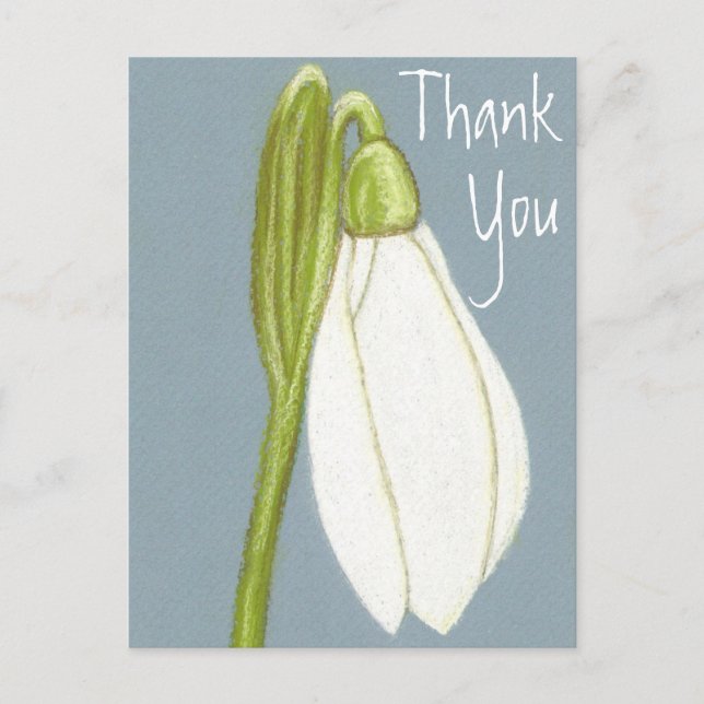 Carte postale Merci à fleurs de neige (Devant)