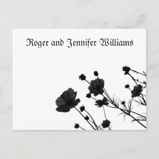 Carte Postale Merci à fleurs noir