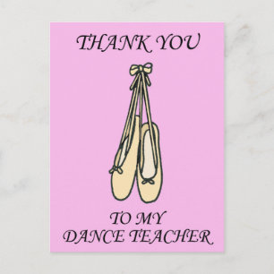 Carte Postale Merci à la danse Enseignant Ballet Chaussures