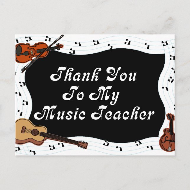 Carte Postale Merci à mon professeur de musique (Devant)