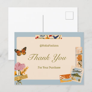 Carte postale Merci à thème vintage