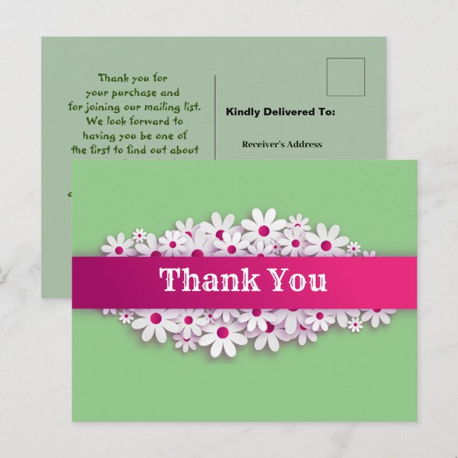 Carte Postale Merci à un client (Devant / Derrière)