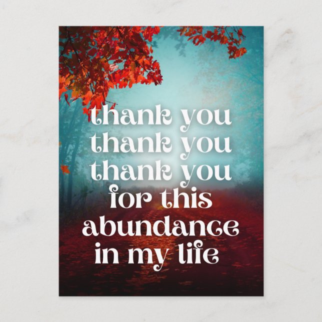 Carte Postale Merci Abondance Argent Loi d'Attraction (Devant)