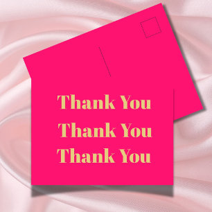 Carte Postale Merci Affaires Rose Code QR Or Personnel 