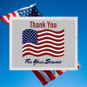 Carte postale Merci American Flag