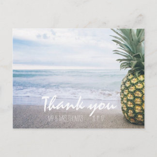 Carte postale Merci ananas à main chic