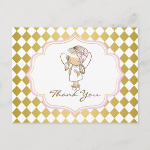 Carte postale Merci Angel-Or et rose