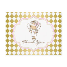 Carte postale Merci Angel-Or et rose