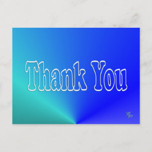 Carte Postale Merci Aqua-Bleu - blanc