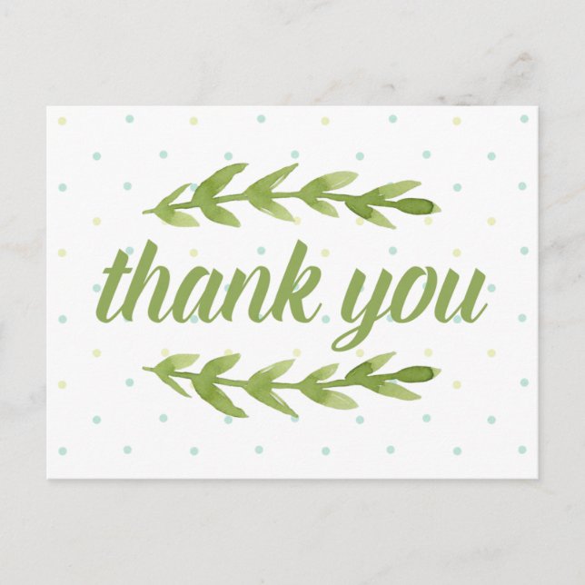 Carte postale Merci aquarelle (Devant)