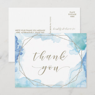 Carte Postale Merci aquarelle géométrique