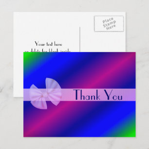 Carte postale Merci Arc-en-ciel coloré