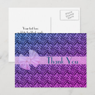 Carte postale Merci arc-en-ciel subtil Zebra Strip