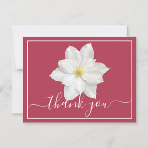 Carte Postale Merci Arrière - plan Clematis blanc