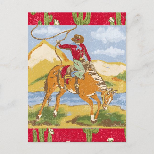 Carte Postale Merci au partenaire Western Wild West Cowboy Rodeo (Devant)